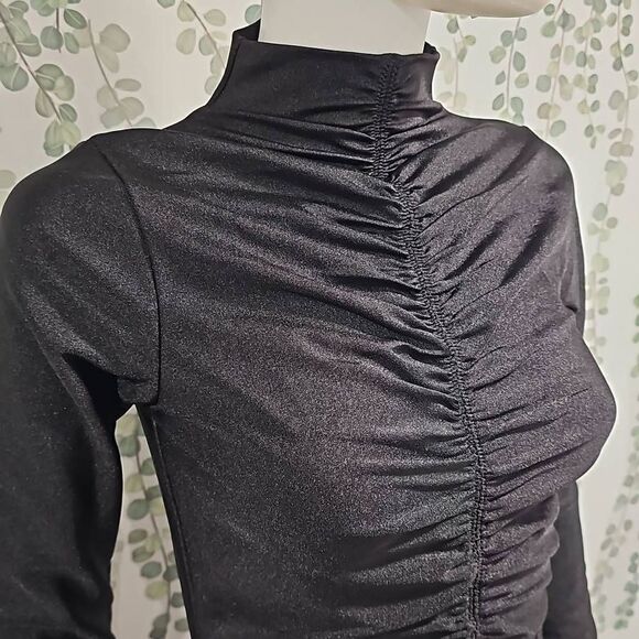 GOOD American High Shine Compression Ruched Mini Dress Sz 2 or M - Picture 6 of 13